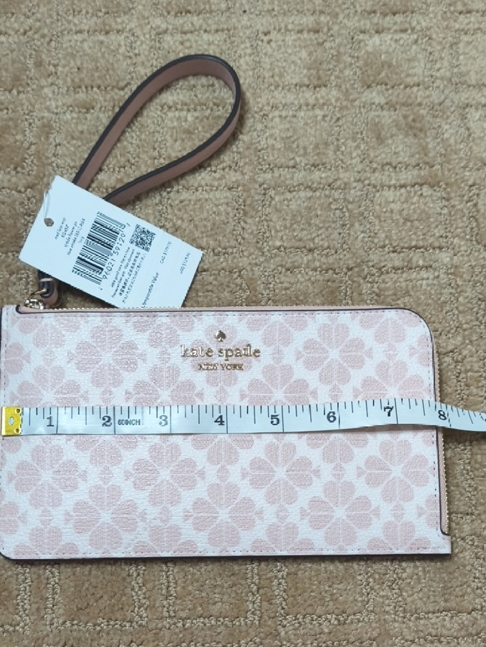 kate spade Pink Floral Zip Wristlet with Gold Logo - Picture 5 of 6